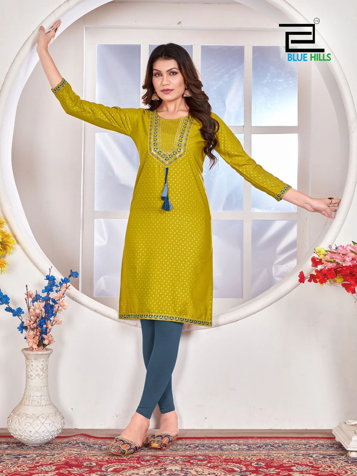 Blue Hills Priya Rayon 14Kg Wholesale Fancy Kurtis Catalog — Wholesale Kurtis, Blue Hills wholesale from Surat — view 6